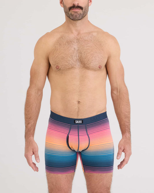 SAXX Vibe Xtra Soft Comfort Soft Comfort Boxer Brief 6" Hazy Strip Sunset