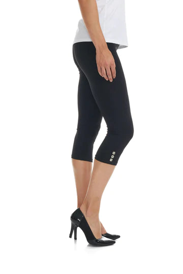 SALE Gitane Button Detail Capri in Black