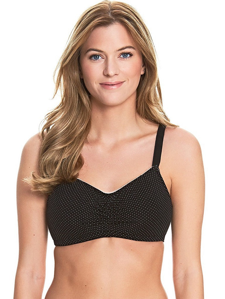 Royce Blossom Wire-Free Adjustable Bra Black/White Dots