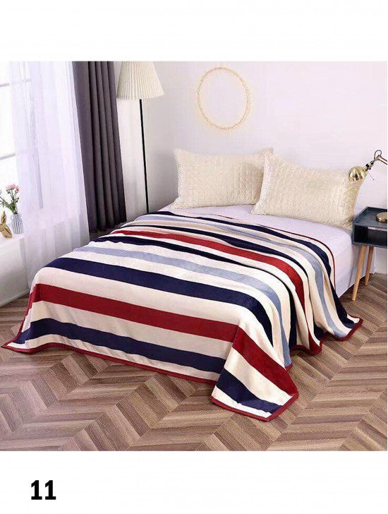 Striped Queen Size Fleece Blanket