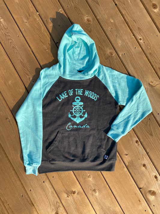 Lake of the Woods Teal Anchor Hoodie