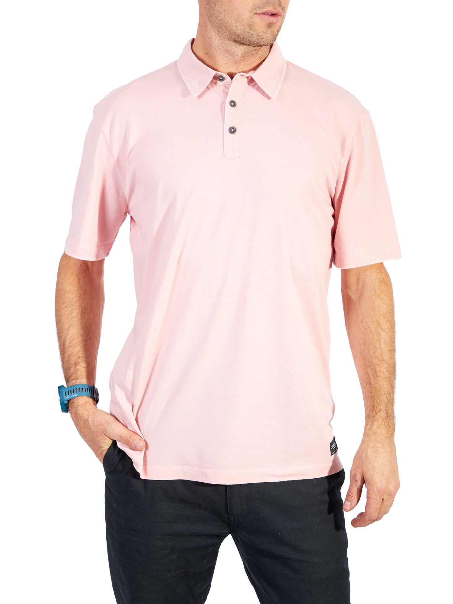 Silver Men's Pink Polo Shirt