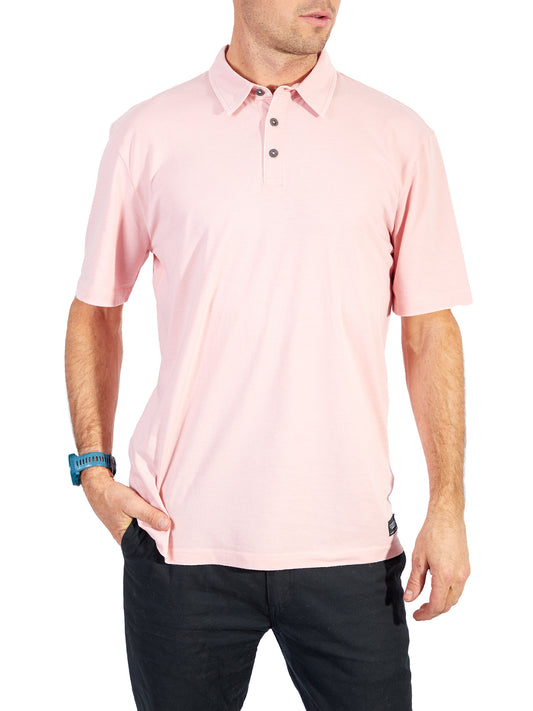 Silver Men's Pink Polo Shirt