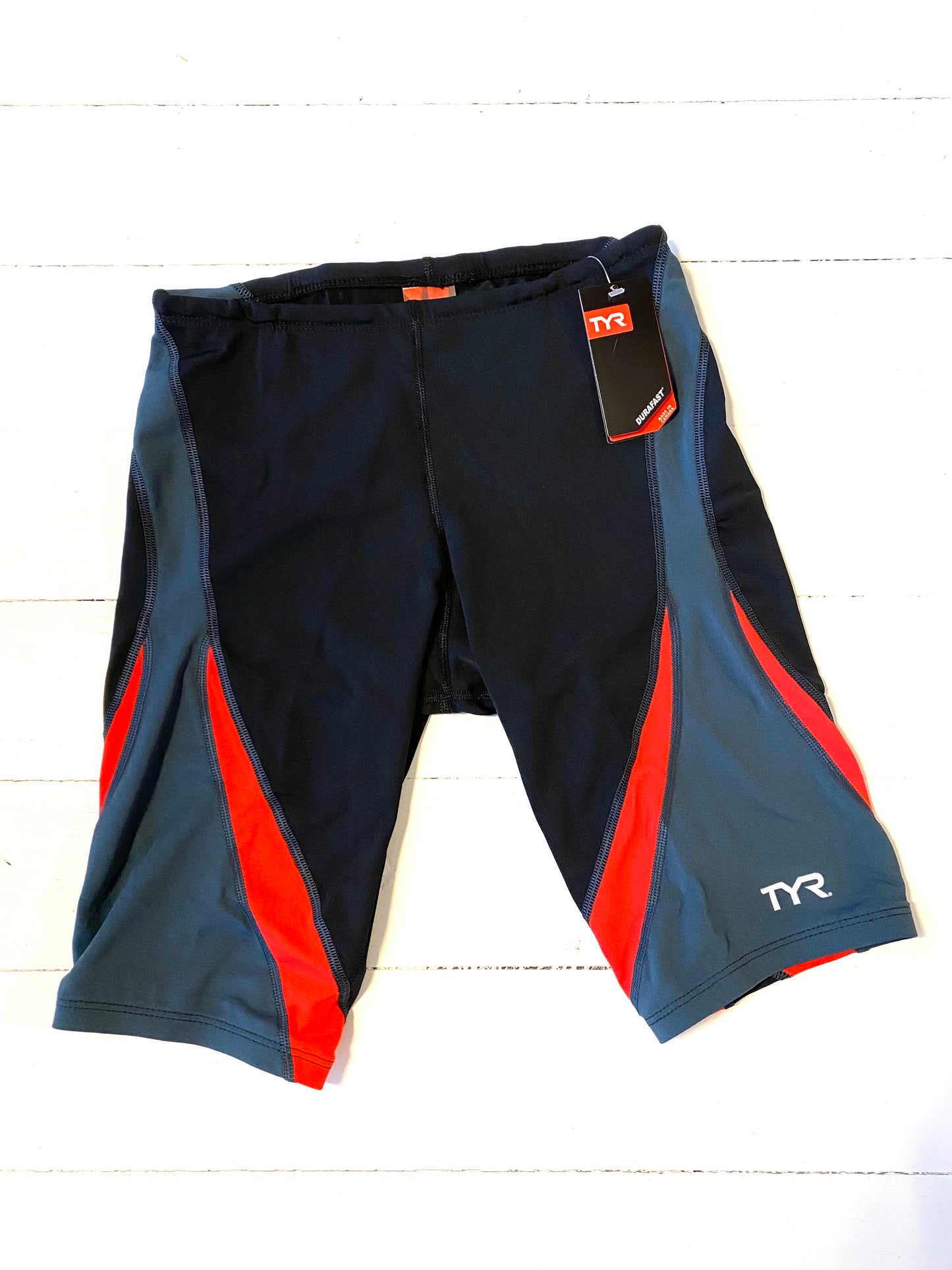 SALE TYR Men's Jammer Swim Trunks Black/Red