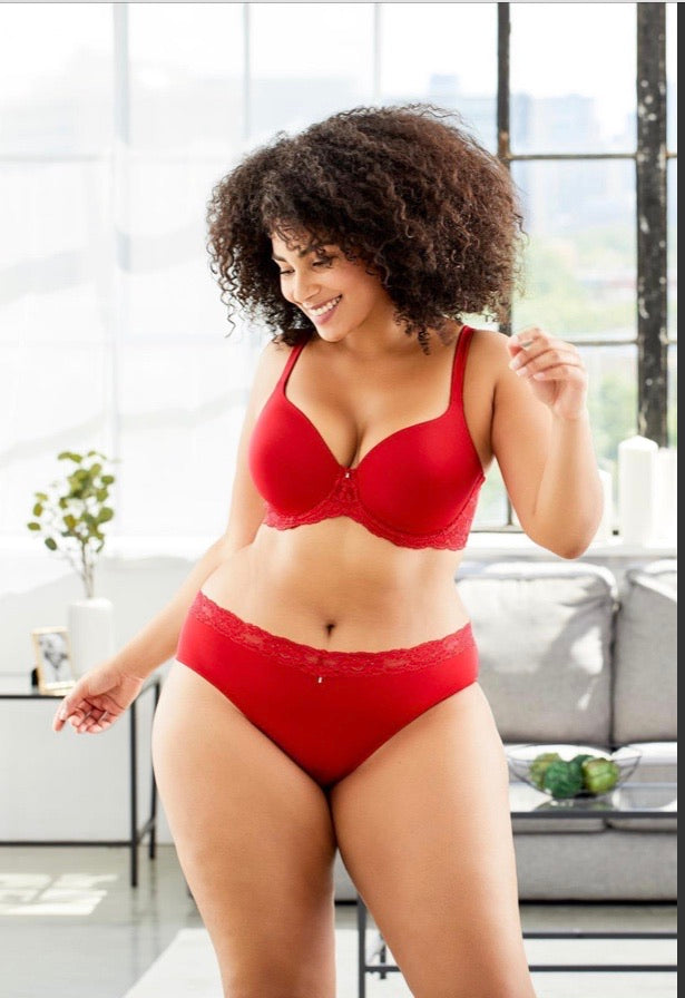SALE Montelle 9320 Pure Plus Full Coverage T-Shirt Bra in Sweet Red