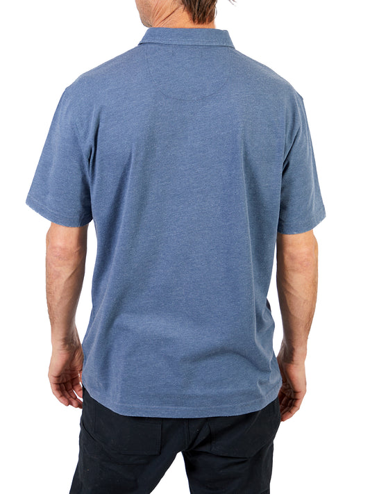 Silver Men's Navy Polo Top