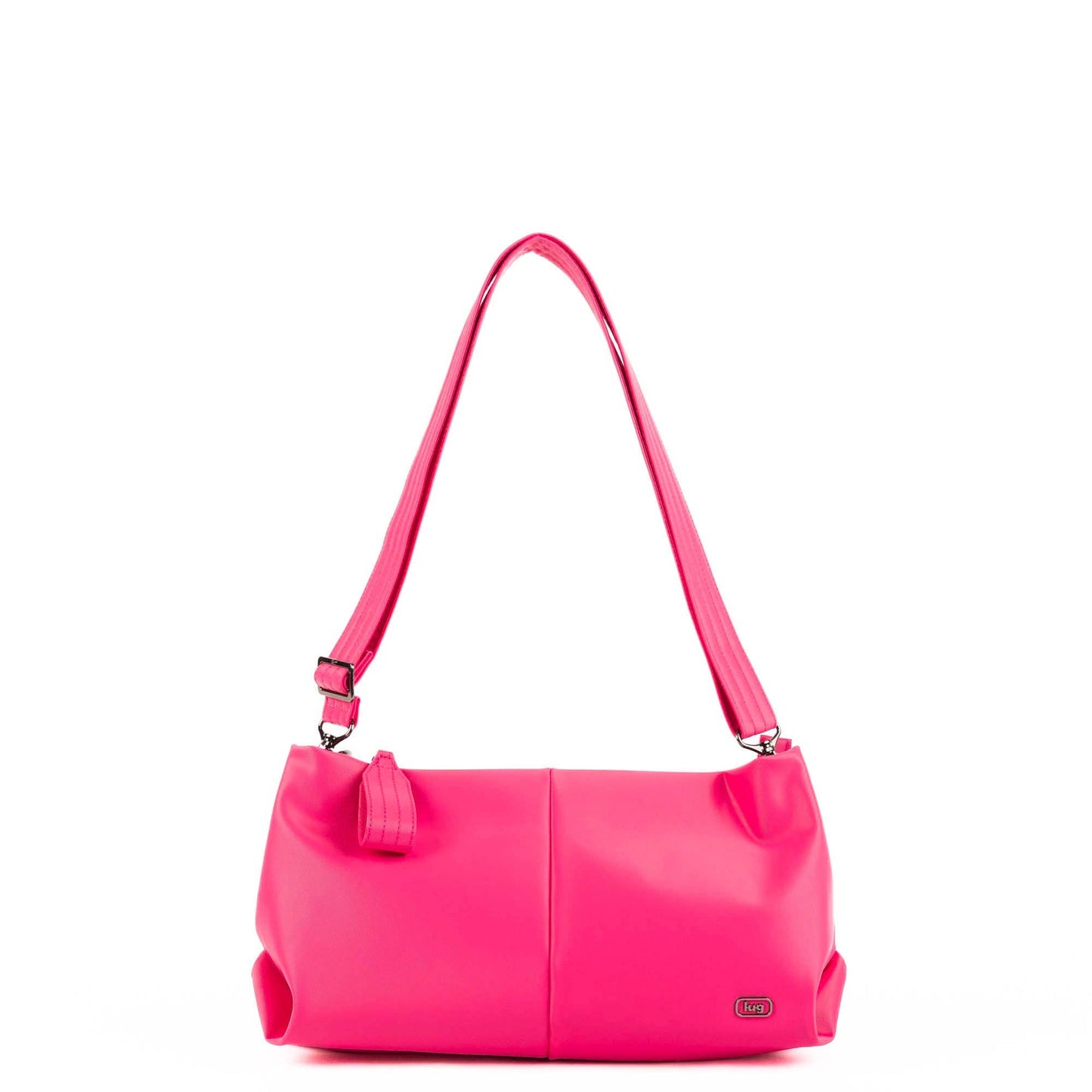 LUG Half Plunge Satin Luxe VL Crossbody Bag: POWERFUL PINK