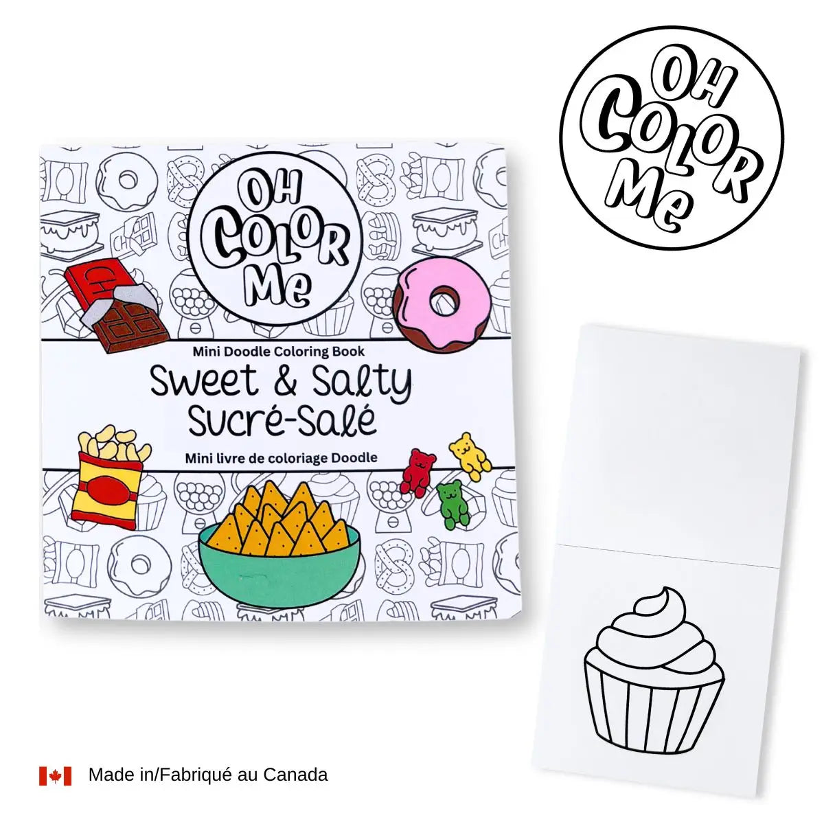 Mini Coloring Book Sweet & Salty, 4"x4", Stocking Stuffer