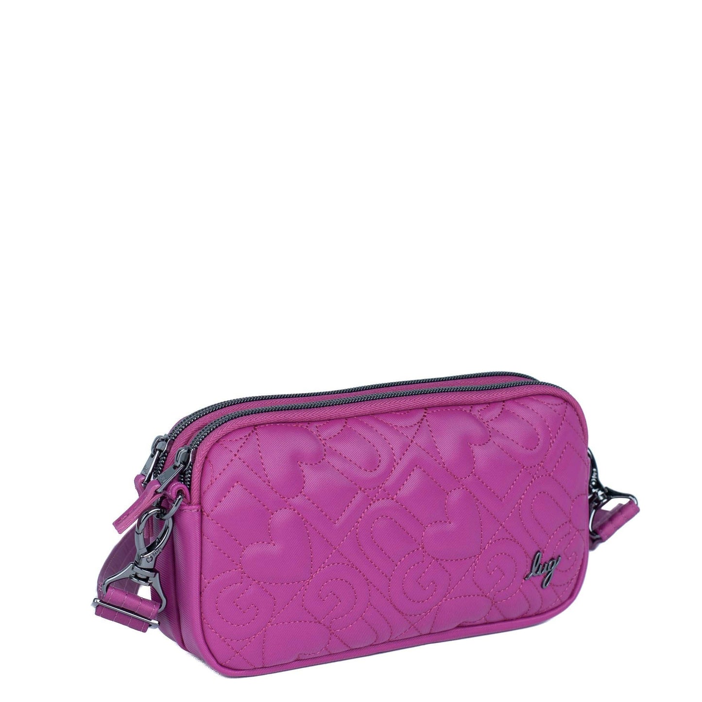 LUG Coupe XL Love Satin Luxe Convertible Crossbody Bag: ORCHID PINK