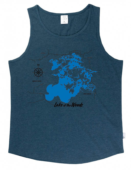 Lake of the Woods Chart Tank in Heater Teal