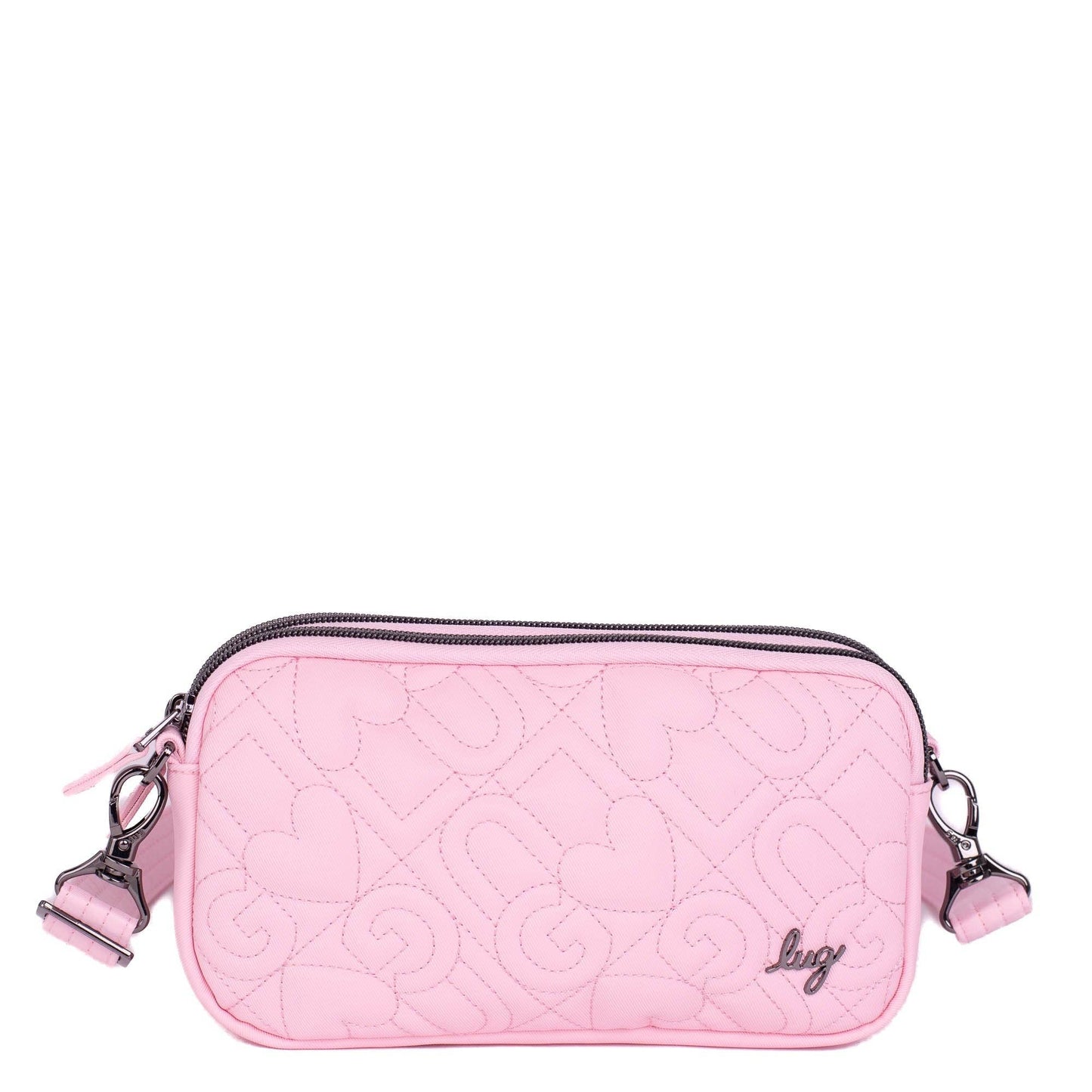 LUG Coupe XL Love Satin Luxe Convertible Crossbody Bag: ORCHID PINK