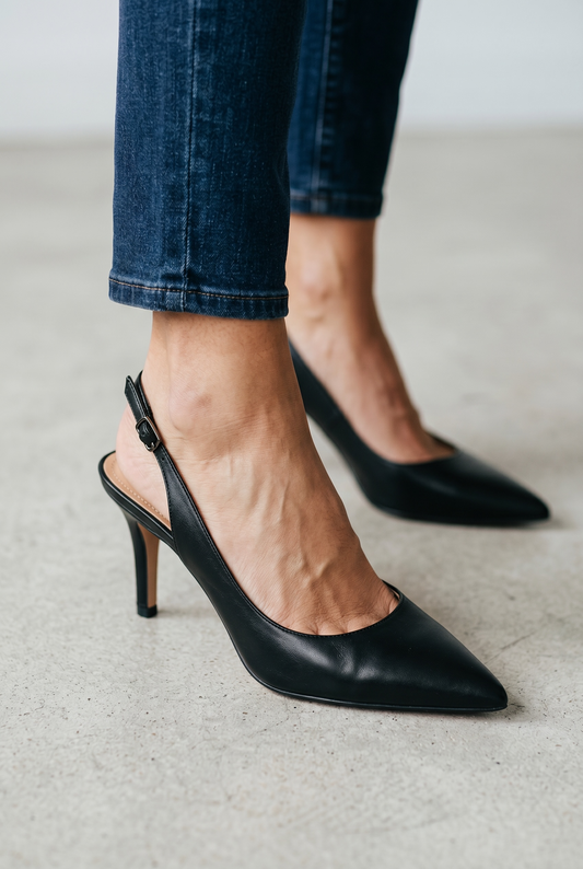 SALE Capelli Winter Black High Heel with Back Strap