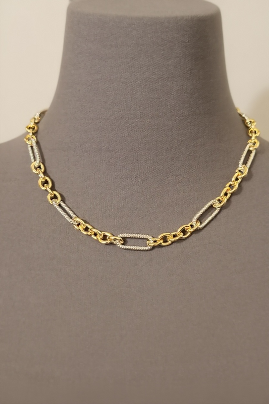 Short Gold and Silver Link Chain