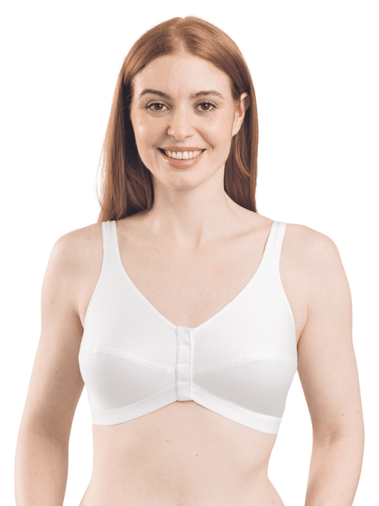Royce Comfi-Bra Front Fastening Cotton Bra in White