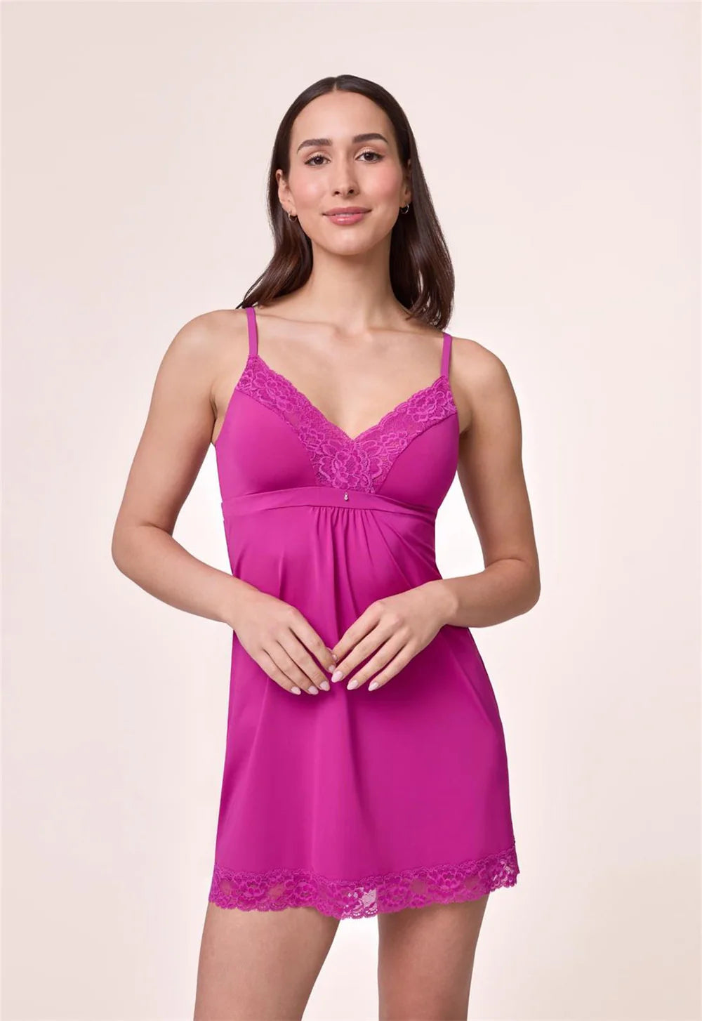 Montelle 9394 Bust Support Chemise in Passion Fruit