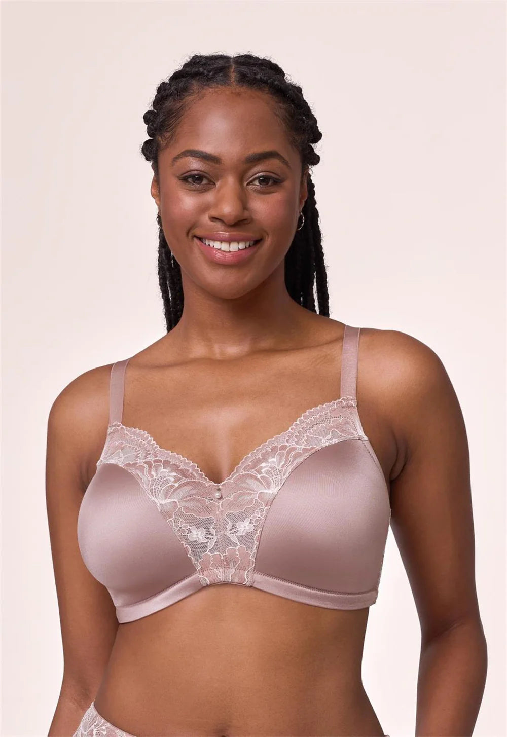 Montelle 9326 Wire-free Dream Bra in Moonshell/Chantilly