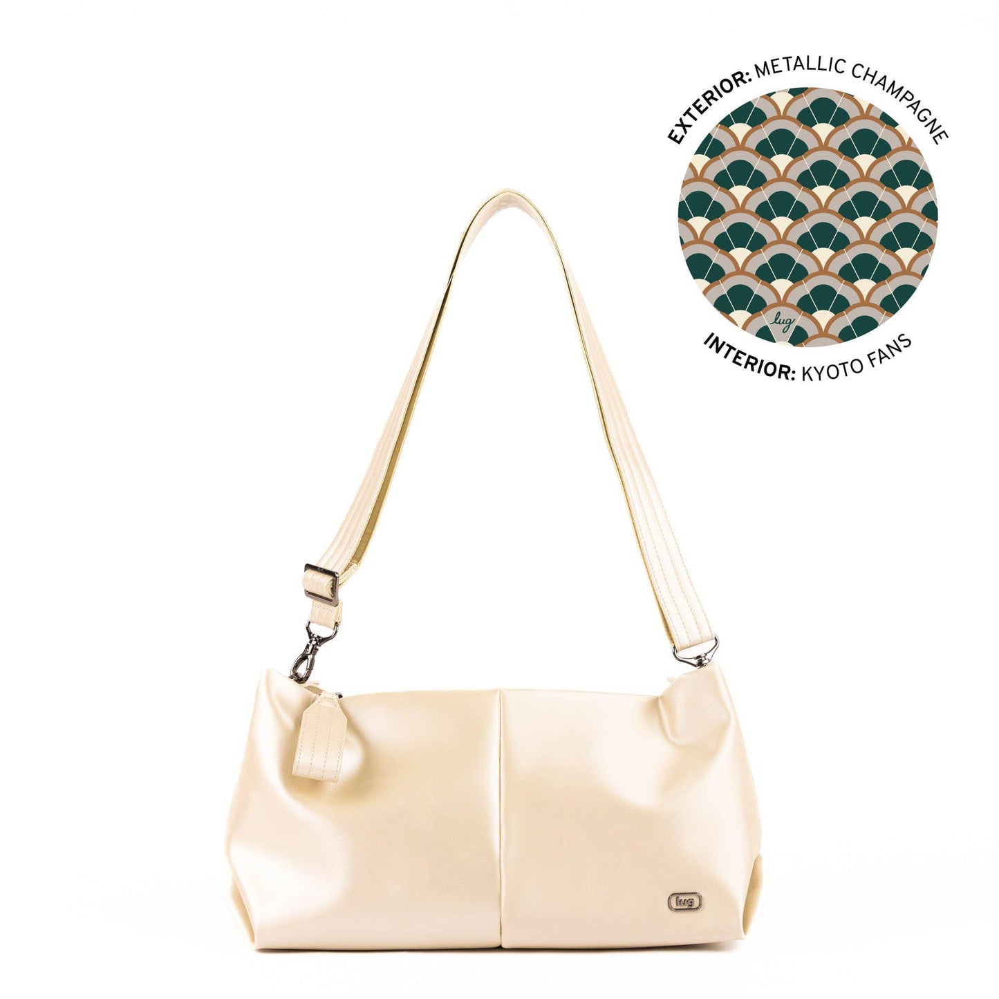 LUG Half Plunge Satin Luxe VL Crossbody Bag: POWERFUL PINK