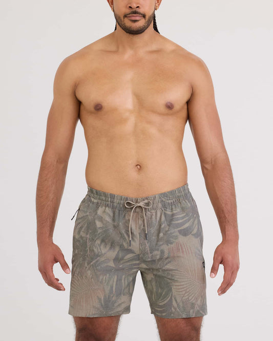 SAXX Sea to Shore 2N1 Hybrid Swim Trunk with Liner 6" in Palm Camo