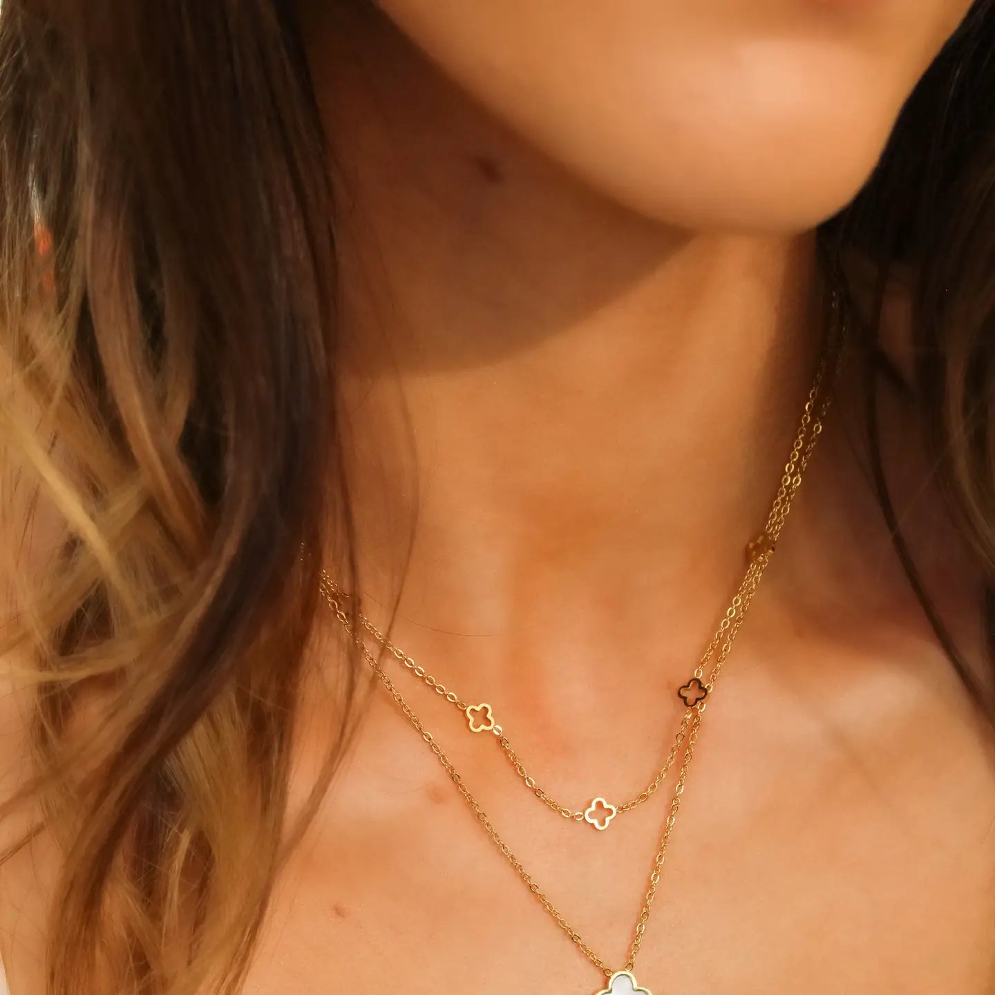 Genevieve Double Necklace In Gold or Silver