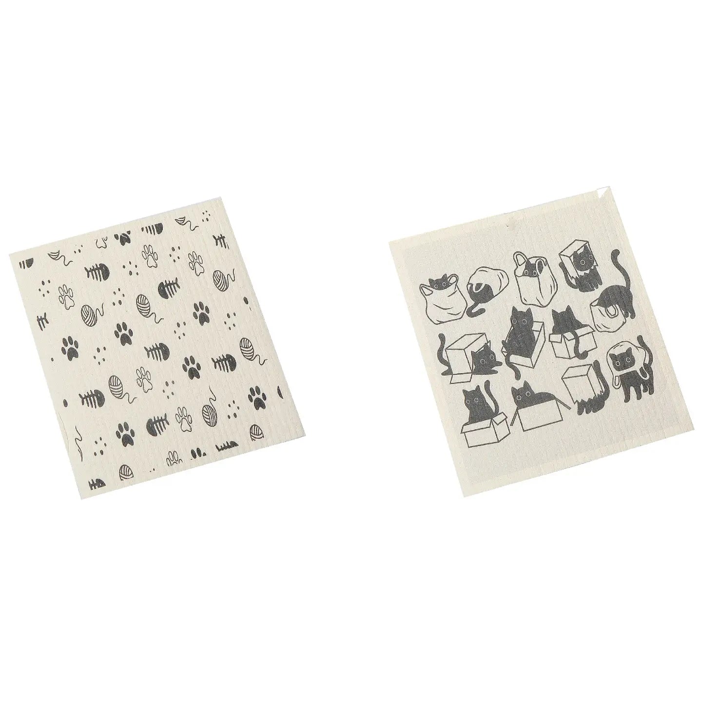 Swedish Dish Cloth Set of 2 Mischief Cats