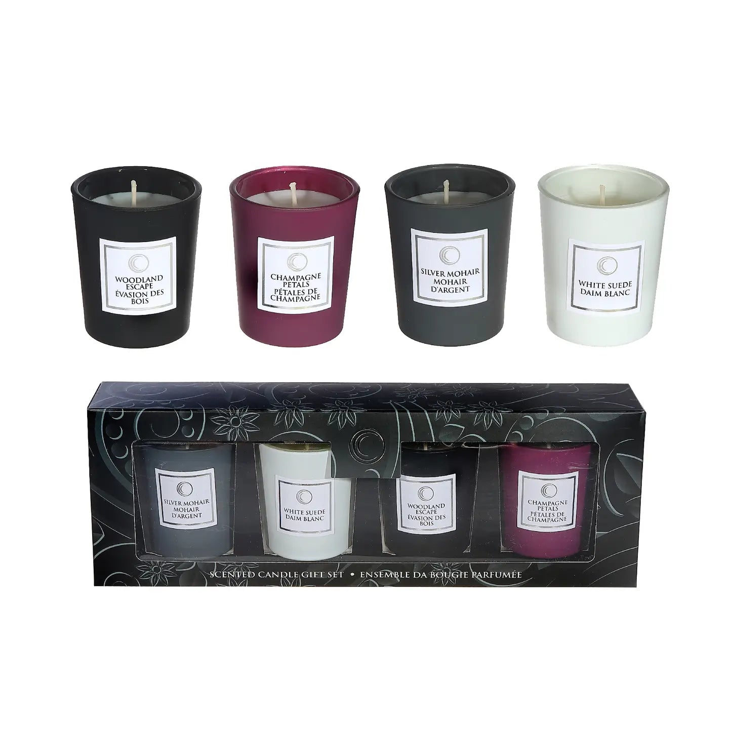 4 Pack 2.5 oz Luxe Scented Glass Candle Gift Set