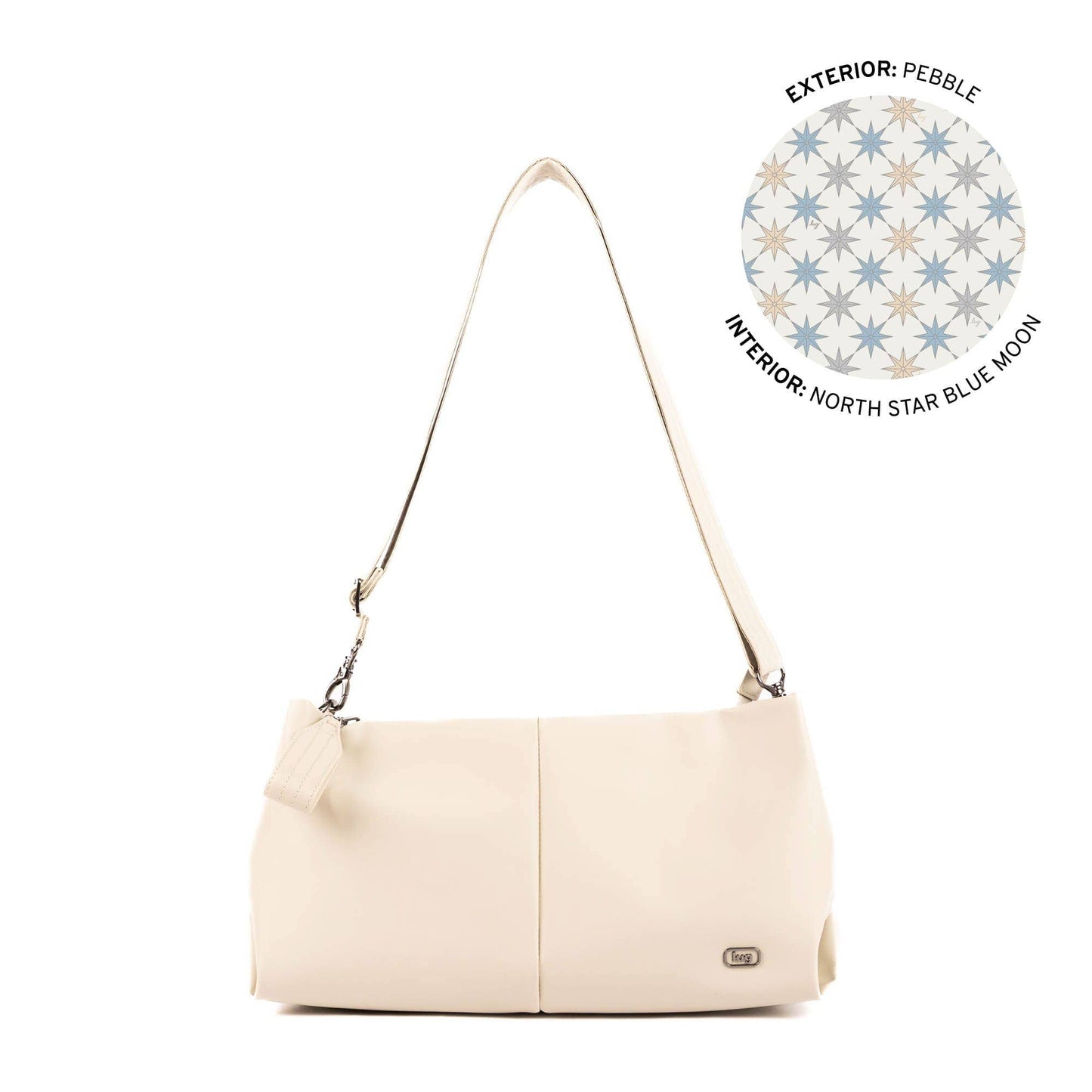 LUG Half Plunge Satin Luxe VL Crossbody Bag: PEBBLE