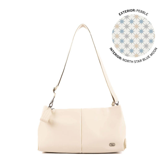 LUG Half Plunge Satin Luxe VL Crossbody Bag: PEBBLE