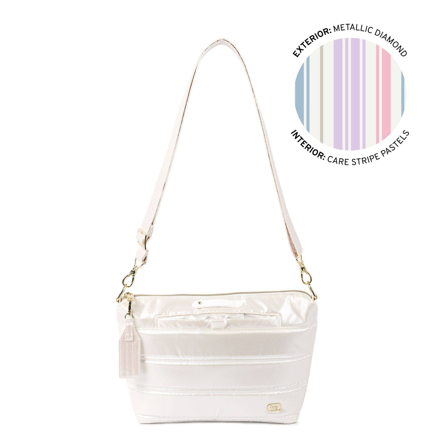 Flare 2 Crossbody Bag with Puller: METALLIC DIAMOND