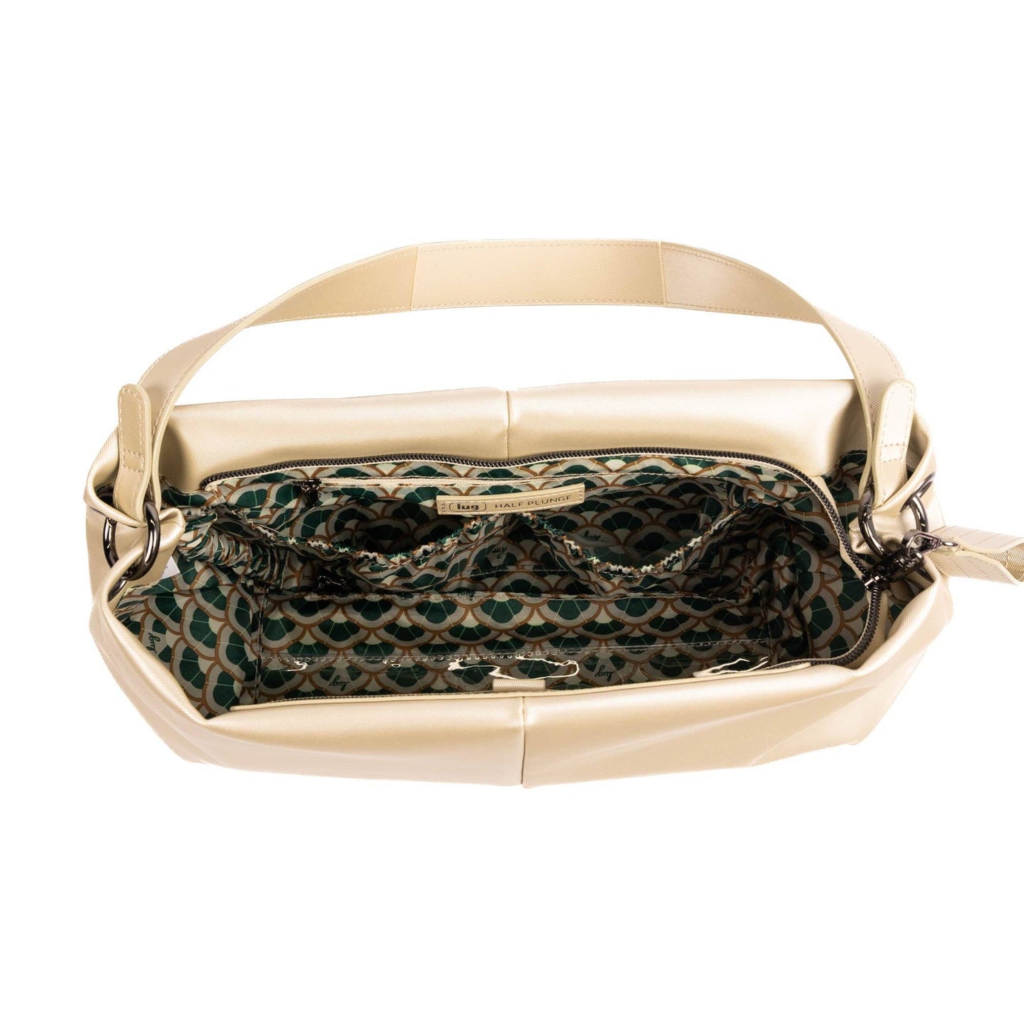LUG Half Plunge Satin Luxe VL Crossbody Bag: PEBBLE