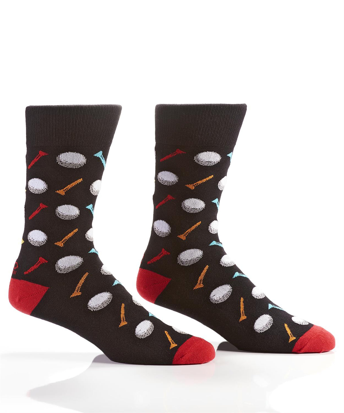 Tee'd Off, Men's Crew Sock, Golf Ball & Tee Design