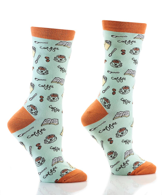 Women's Crew Sock, Coffee Time