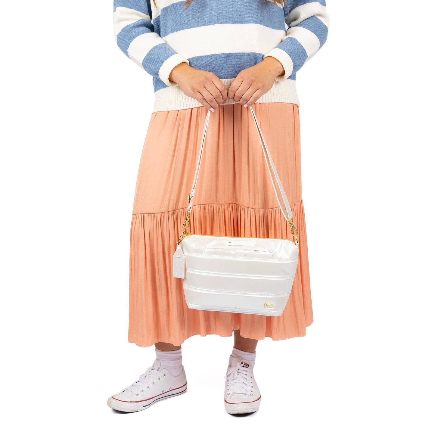Flare 2 Crossbody Bag with Puller: METALLIC DIAMOND