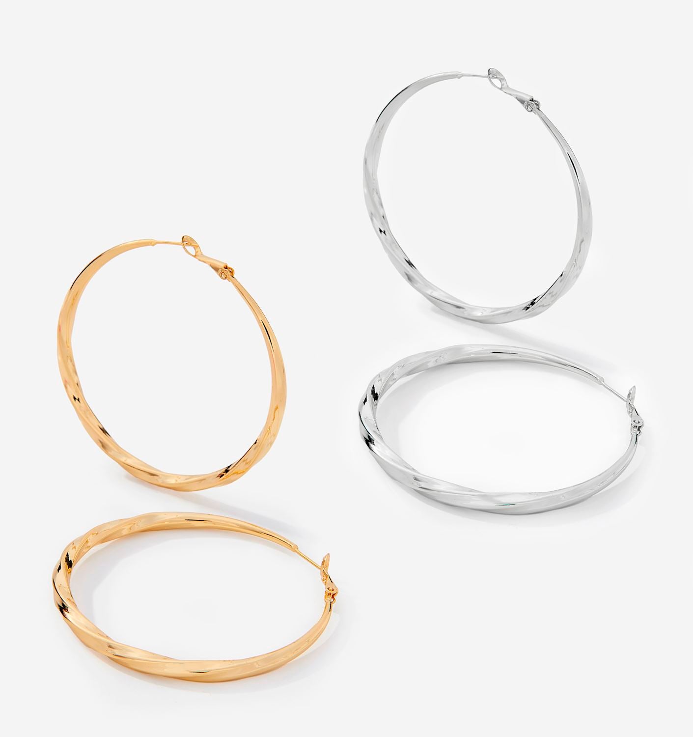 Large Gold or Silver Hooped Earrings