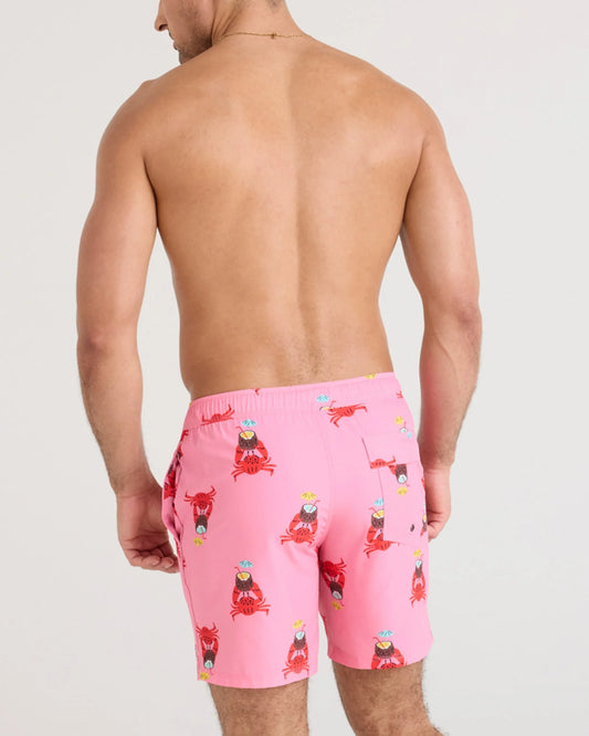 SAXX Oh Buoy 2N1 Stretch Swim Volley 7" with liner in Crab Cocktail