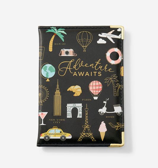 Black Adventure Awaits Passport Cover