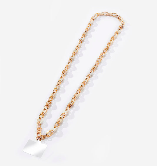 Beige Chain Design Phone Lanyard