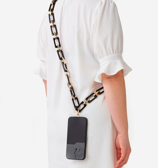Black Chain Design Phone Lanyard