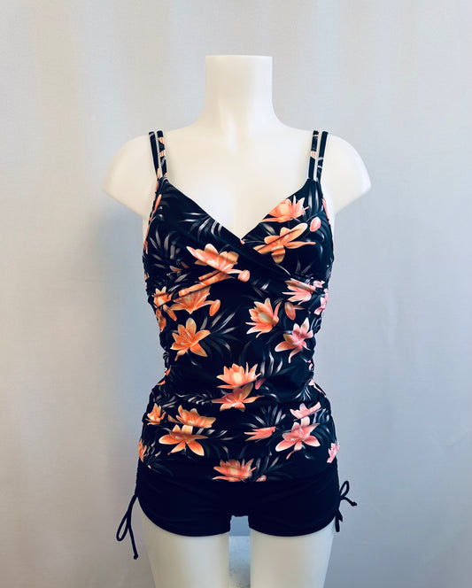 BS Black/Coral Paradise Crossover Tankini