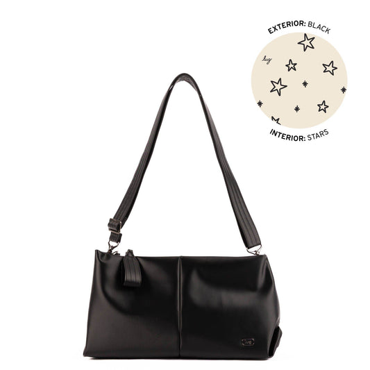 LUG Half Plunge Satin Luxe VL Crossbody Bag: BLACK 4