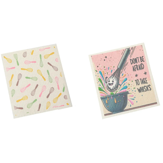 Swedish Dish Cloth 2Pc Don't Be Affraid To Take Whisks