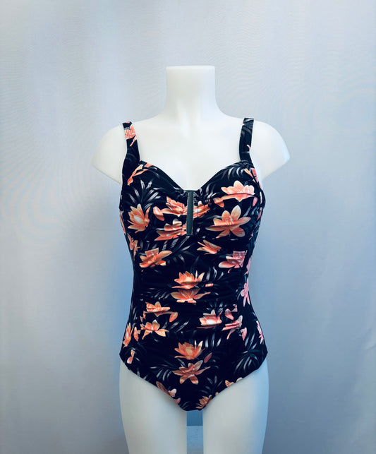 BS Black/Coral Paradise One Piece Swimsuit