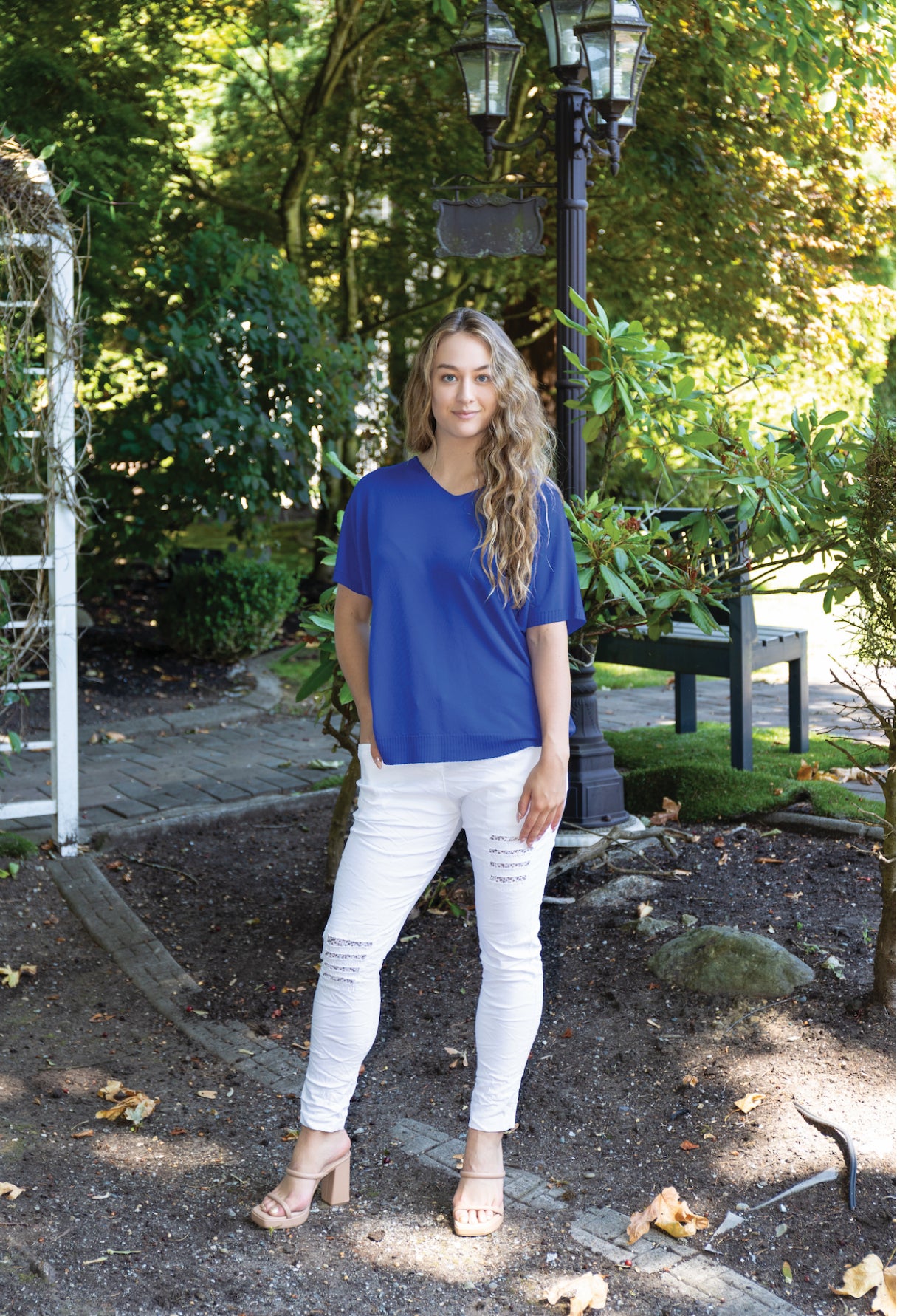 Sorella Knit Short Sleeve Top in Royal