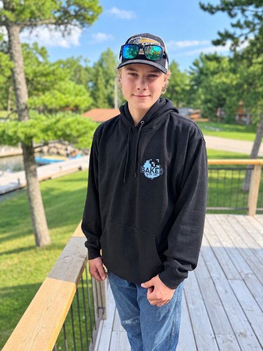 Baked By the Lake Black Hoodie