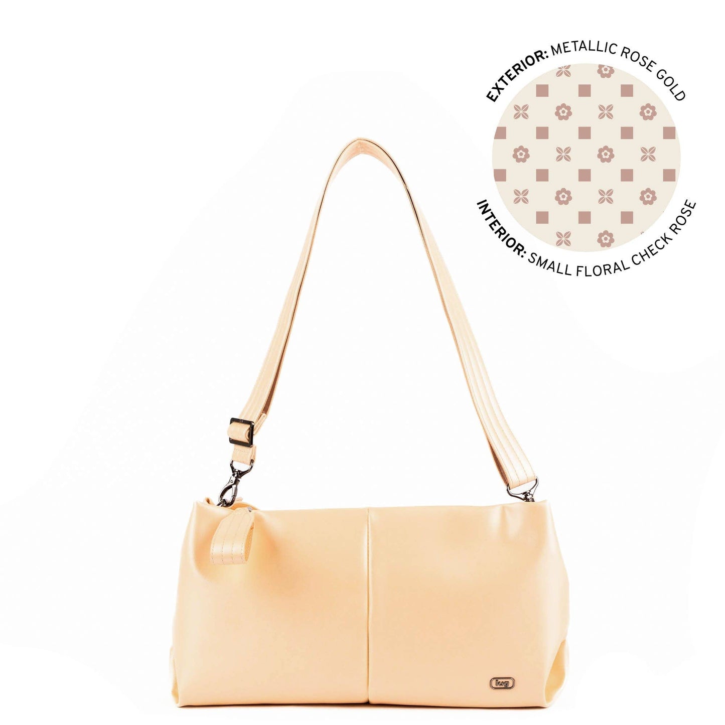 LUG Half Plunge Satin Luxe VL Crossbody Bag: PEBBLE