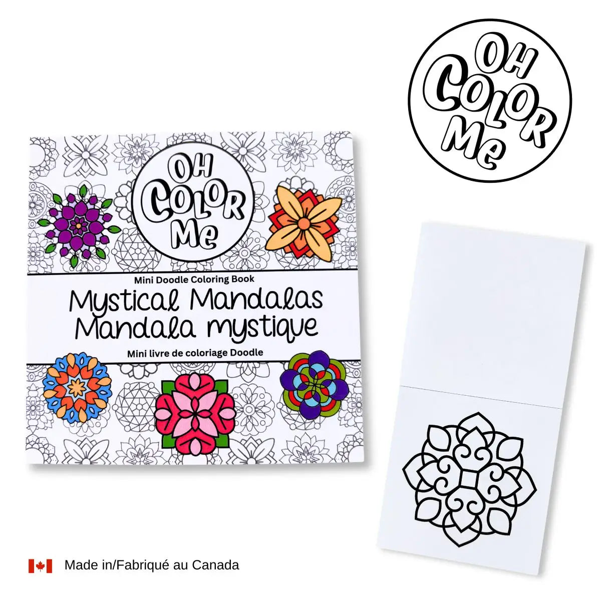 Mini Coloring Book Mystical Mandalas, 4"x4" Stocking Stuffer