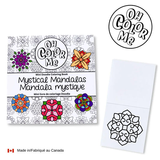 Mini Coloring Book Mystical Mandalas, 4"x4" Stocking Stuffer