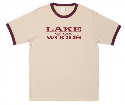 Lake of the Woods Vintage T-Shirt in Natural/Maroon