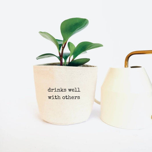 Drinks well with others Canvas Plant Pot Cover: 4" / Uncuffed