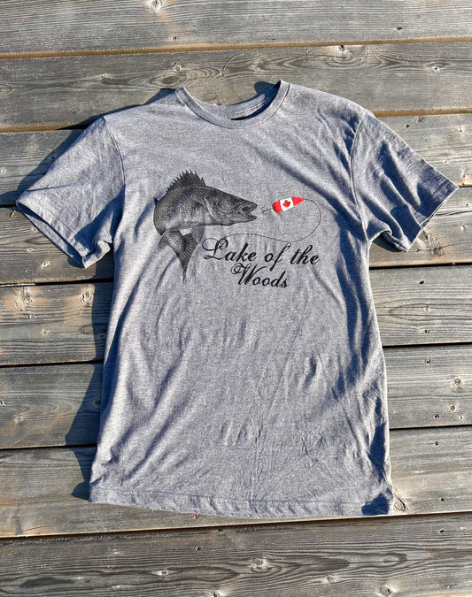 Muskie Lake of the Woods T-Shirt in Heather Grey
