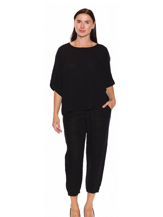 Sorella Black Tunic Top